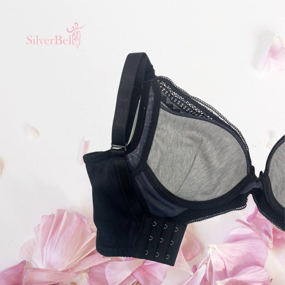 4206 黑色蕾絲幻影水圍內衣